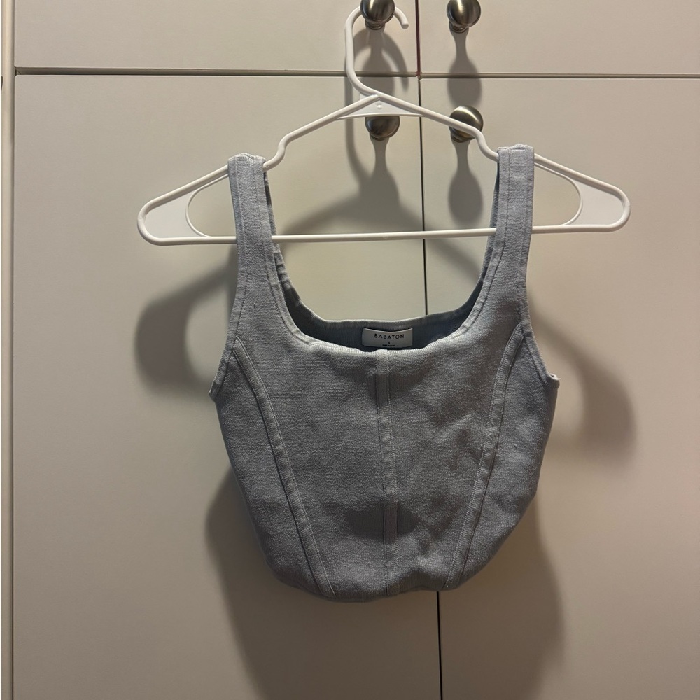 Aritzia Babaton Sculpt Knit Bustier Cropped Tank Top